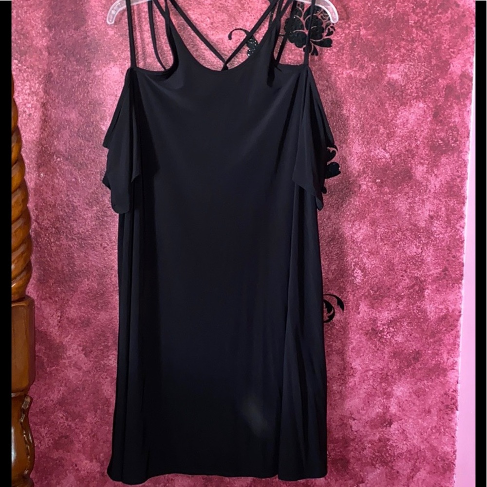 BOOHOO Plus Black Silky Dress
